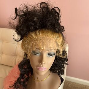 360 transparent lace, frontal wig, ombre colored